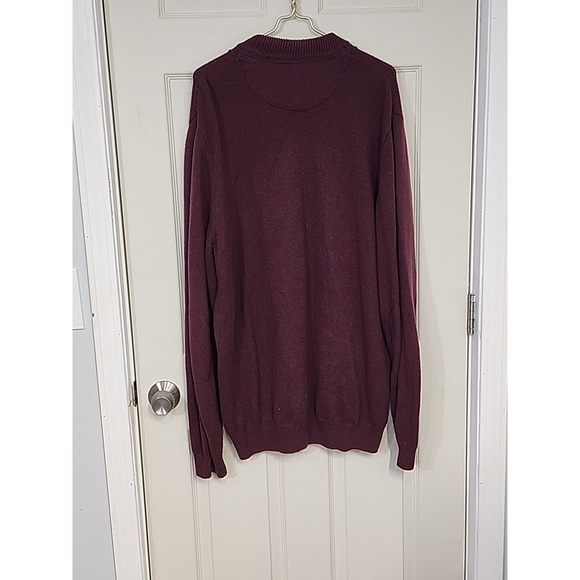 Guide Series‎ 1/4 Button Pullover Men's Size XLT Maroon Burgundy Knit Mock Neck - Picture 8 of 8